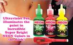 3 Pack of Neon Play Bachelorette Party Body Paints with UV Pen 